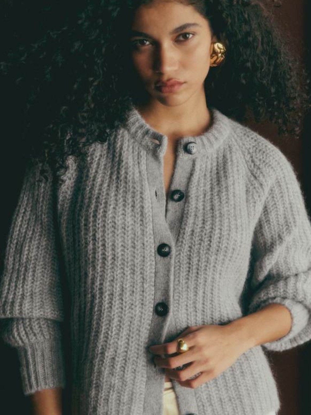 ✨ SÉZANE Emile Cardigan in Mottled Grey - EUC Size M ✨ - Picture 8 of 8